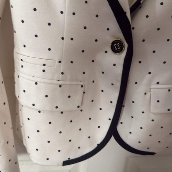 Merona White Blazer with Black Polka Dots size 6 - Picture 3 of 4